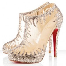 Christian Louboutin Marale 140mm enkellaarsjes in nude