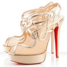 Christian Louboutin Brandaplato 140mm enkellaarsjes Platine