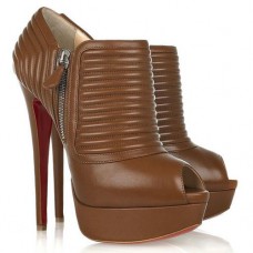 Christian Louboutin Futura 140mm enkellaarsjes bruin