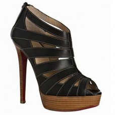 Christian Louboutin Piqué Cire 140mm enkellaarsjes zwart Christian Louboutin Piqué Cire 140mm enkellaarsjes zwart