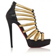 Christian Louboutin Romaine 140mm enkellaarsjes goud Christian Louboutin Romaine 140mm enkellaarsjes goud