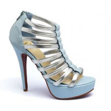 Christian Louboutin Romaine 140mm enkellaarsjes blauw Christian Louboutin Romaine 140mm enkellaarsjes blauw