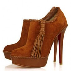 Christian Louboutin SulTaupee 140mm enkellaarsjes bruin