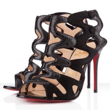 Christian Louboutin Valonana 100mm enkellaarsjes zwart Christian Louboutin Valonana 100mm enkellaarsjes zwart