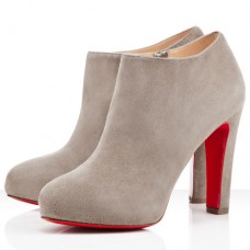 Christian Louboutin Vicky Booty 120mm enkellaarsjes grijs