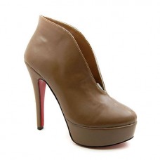 Christian Louboutin Miss Fast Plato 120mm enkellaarsjes bruin