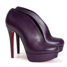 Christian Louboutin Miss Fast Plato 120mm enkellaarsjes Parme