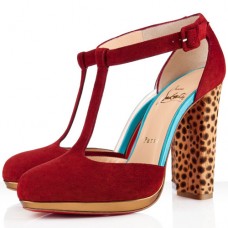 Christian Louboutin Minochon 120mm enkellaarsjes in Marokkaans rood