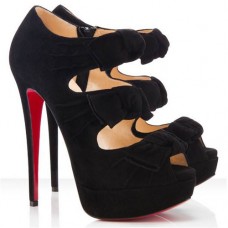 Christian Louboutin Madame Butterfly 140mm enkellaarsjes zwart Christian Louboutin Madame Butterfly 140mm enkellaarsjes zwart