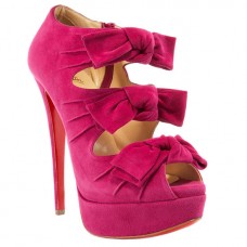 Christian Louboutin Madame Butterfly 140mm enkellaarsjes roze