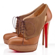 Christian Louboutin Gilet 140mm Enkellaarsjes Camel