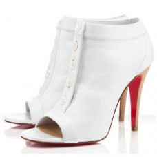 Christian Louboutin Maotic 120mm enkellaarsjes wit