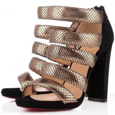 Christian Louboutin Mehari 120mm enkellaarsjes goud
