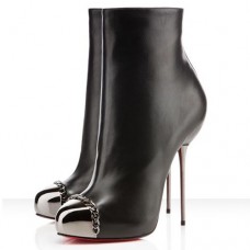 Christian Louboutin Metaliboot 120mm enkellaarsjes zwart