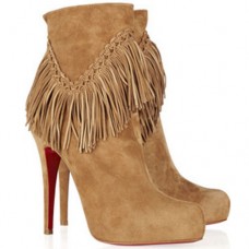 Christian Louboutin Rom 120mm enkellaarsjes in camelkleur
