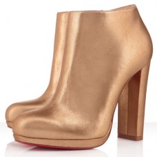 Christian Louboutin Rock and Gold 120mm enkellaarsjes goud Christian Louboutin Rock and Gold 120mm enkellaarsjes goud
