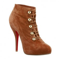 Christian Louboutin Fifre Corset 120mm enkellaarsjes bruin