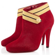 Christian Louboutin Marychal 100mm enkellaarsjes rood Christian Louboutin Marychal 100mm enkellaarsjes rood