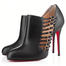 Christian Louboutin Safety 100mm enkellaarsjes zwart Christian Louboutin Safety 100mm enkellaarsjes zwart