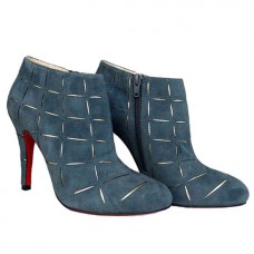 Christian Louboutin Globe 100mm enkellaarsjes blauw