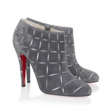Christian Louboutin Globe 100mm enkellaarsjes grijs