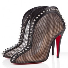 Christian Louboutin Bourriche 100mm enkellaarsjes zwart