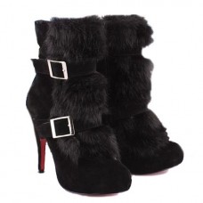 Christian Louboutin Toundra bonten enkellaarsjes 120 mm zwart Christian Louboutin Toundra bonten enkellaarsjes 120 mm zwart