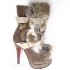 Christian Louboutin Toundra bonten enkellaarsjes 120 mm bruin Christian Louboutin Toundra bonten enkellaarsjes 120 mm bruin