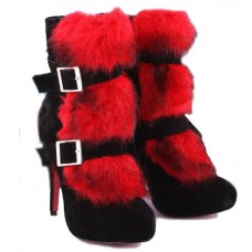 Christian Louboutin Toundra bonten enkellaarsjes 120 mm rood