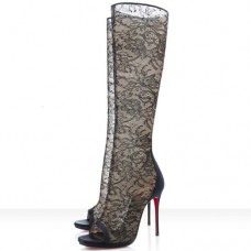 Christian Louboutin Alta Dentelle 120mm laarzen zwart Christian Louboutin Alta Dentelle 120mm laarzen zwart