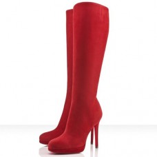 Christian Louboutin nieuwe Simple Botta 120mm laarzen rood