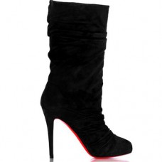 Christian Louboutin Velours Scrunch 100mm laarzen zwart