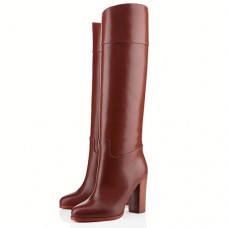 Christian Louboutin Dartata 80mm laarzen in chocoladekleur Christian Louboutin Dartata 80mm laarzen in chocoladekleur
