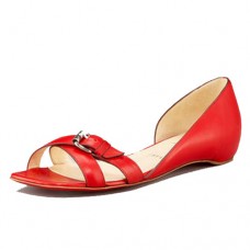 Christian Louboutin Atalanta platte sandalen rood Christian Louboutin Atalanta platte sandalen rood