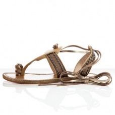 Christian Louboutin Hola nina platte sandalen in camelkleur Christian Louboutin Hola nina platte sandalen in camelkleur