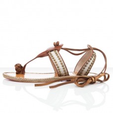 Christian Louboutin Hola nina platte sandalen bruin Christian Louboutin Hola nina platte sandalen bruin