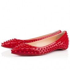 Christian Louboutin Pigalle Ballerina's met Spikes in het Rood