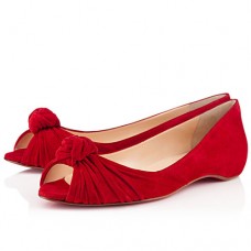 Christian Louboutin Turban Nappa Ballerina's Rood