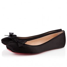 Christian Louboutin Boudoir satijnen ballerina's zwart Christian Louboutin Boudoir satijnen ballerina's zwart