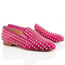 Christian Louboutin Rolling Spikes Loafers Rose Matador