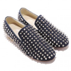 Christian Louboutin Rolling Spikes loafers blauw