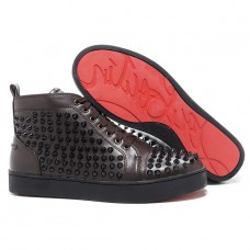 Christian Louboutin Louis Spikes Sneakers Chocolade Christian Louboutin Louis Spikes Sneakers Chocolade