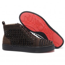 Christian Louboutin Louis Spikes Sneakers Chocolade Christian Louboutin Louis Spikes Sneakers Chocolade