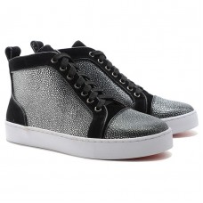 Christian Louboutin Louis sneakers met juwelen, zwart Christian Louboutin Louis sneakers met juwelen, zwart
