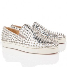 Christian Louboutin Roller Boat Loafers Zilver