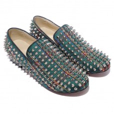Christian Louboutin Rollerboy Spikes Loafers Groen