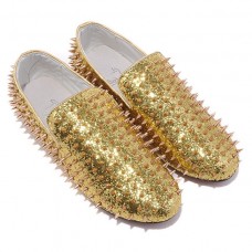 Christian Louboutin Rollerboy Spikes Loafers Goud