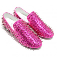 Christian Louboutin Rollerboy Spikes Loafers Rose Matador