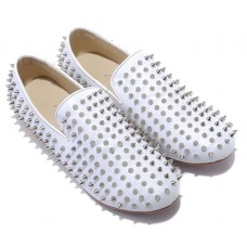 Christian Louboutin Rollerboy Silver Spikes loafers wit