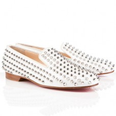 Christian Louboutin Rollerboy Spikes Loafers wit